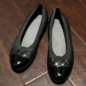 Stuart Weitzman, 8.5, Black Leather Quilted Flats